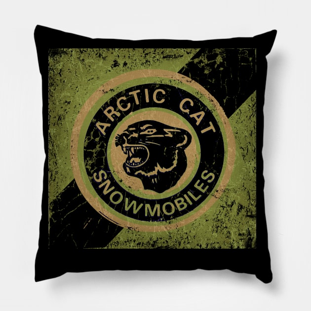 American Vintage Snowmobiles USA Pillow by Midcenturydave