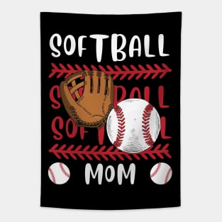 My Favorite Softball Player Calls Me Mom Gift for Softball Mother mommy mama Tapestry
