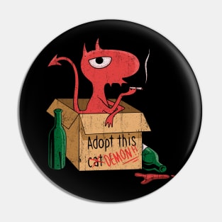 Adopt This / Cat// Demon Vintage Pin