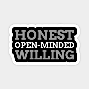 Honesty Open-Mindedness Willingness Alcoholic Magnet