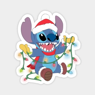 Stitch and Christmas light Magnet