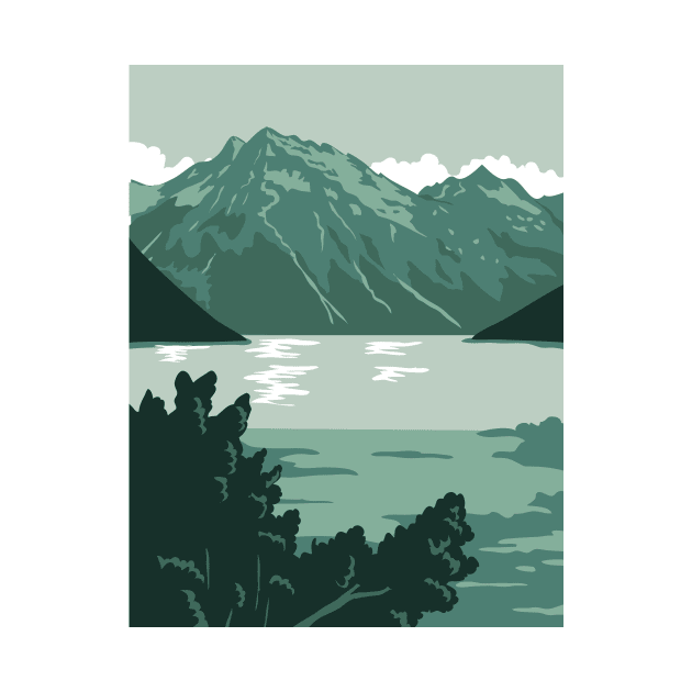 Lake Clark National Park and Preserve in Anchorage Alaska United States WPA Poster Art Color by patrimonio