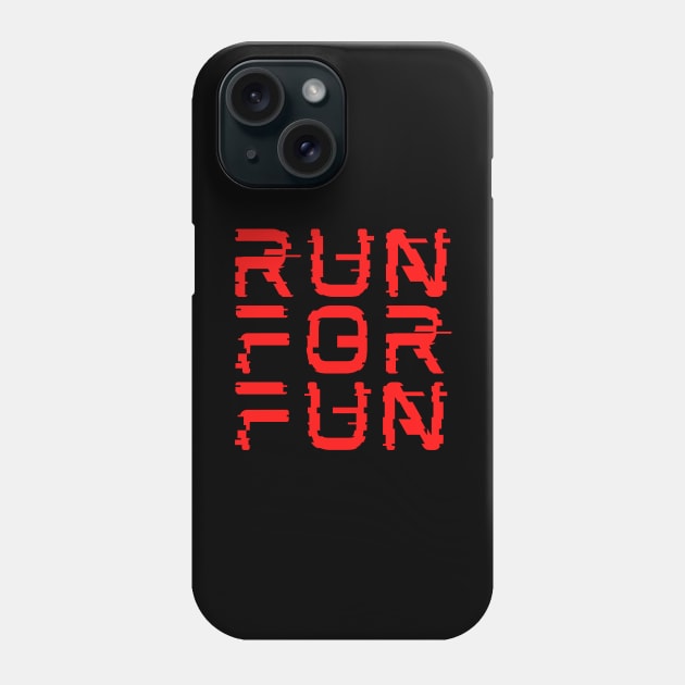 Run for Fun glitchy style Phone Case by Patterns-Hub