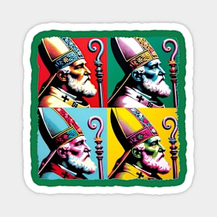 Saintly Splash: Pop Art's Patron of Presents - Classic Santa Claus Magnet