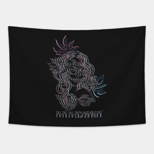 Elegant 3D Voodoo Death Face Hawaiian Woman Tapestry