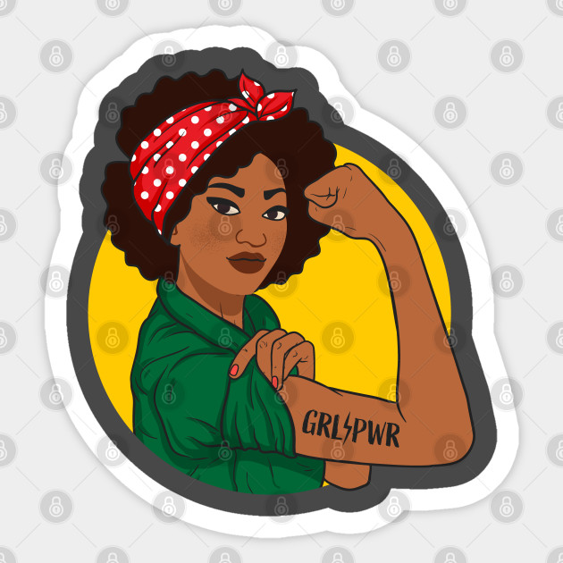 Grl Pwr Sticker Black Girl Magic Melanin Juneteenth Girl Power - Black Power - Sticker