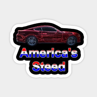 America's Steed - Red Neon Magnet