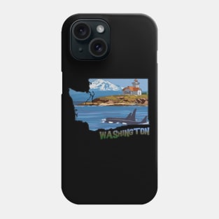 Washington State Coastal Drawing Phone Case