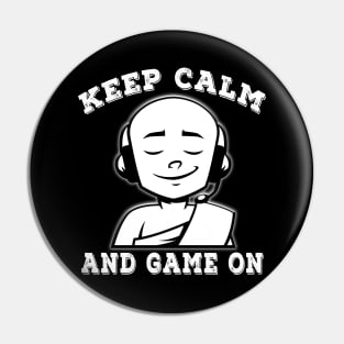 Keep Calm And Game On White Pin