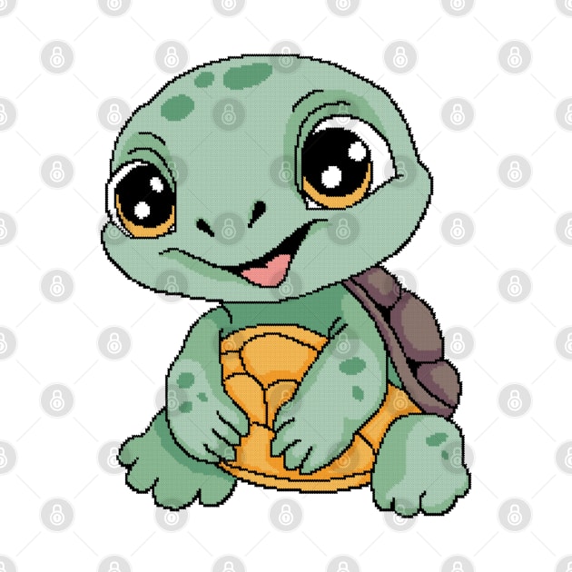 Cute happy baby turtle by ZingyStitches