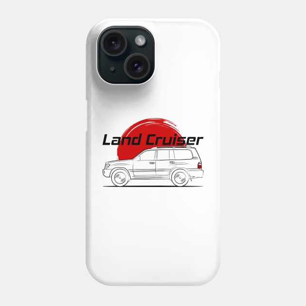 4WD Land Cruiser J100 Resty 1999 2007 Phone Case by GoldenTuners