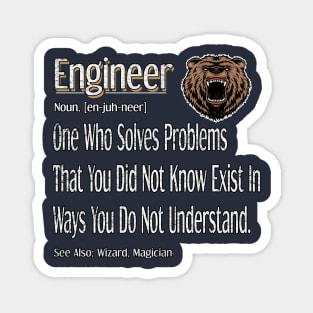 Funny Engineer Definition Awesome Engineering Gift For Bear Lovers Magnet