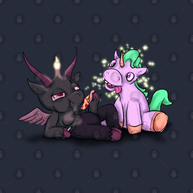 Baphomet and Unicorn by LVBart