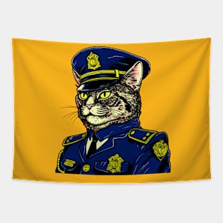 Feline Officer Tapestry