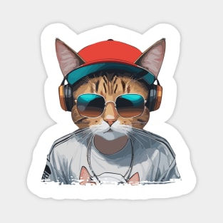 Hip Hop Cat Magnet