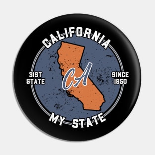 California My State Patriot State Tourist Gift Pin