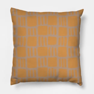 Abstract squares - ochre and beige Pillow