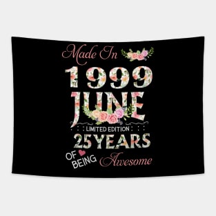 N461999 Flower June 1999 25 Years Of Being Awesome 25th Birthday for Women and Men Tapestry