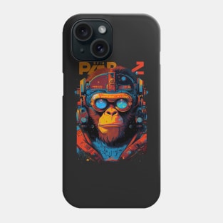 Anime Cyber Ape (Sci-Fi Ape Vintage Retro Future Design Cyberpunk Space Ape) Phone Case