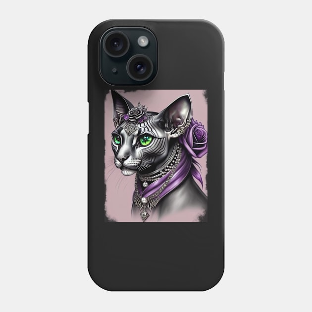 Regal Sphynx Queen Phone Case by Enchanted Reverie