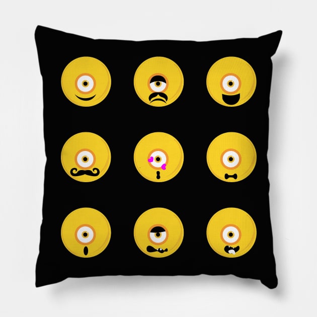 Funny emotions Pillow by Pradeep Chauhan