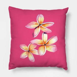 Aloha Plumeria Flowers Pillow