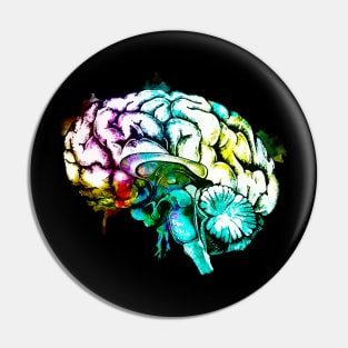 Color human brain watercolor mental health matters Pin