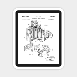 Vintage Camera Patent - Photographer Camera Art - Black And White Magnet