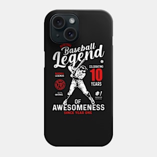 10th Birthday Gift Baseball Legend 70 Years Phone Case