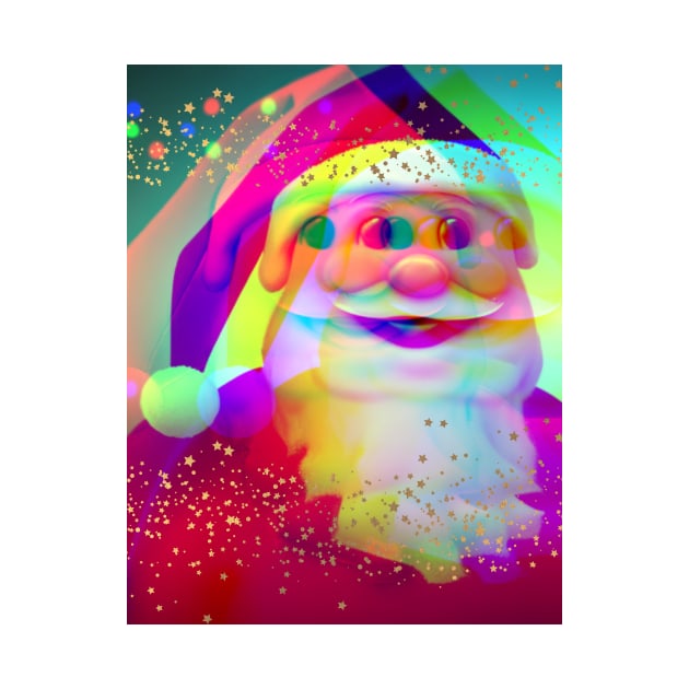 Psychedelic Trippy Xmas Laughing Santa by FineArtMaster