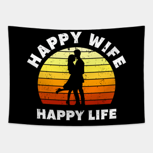 Happy Wife Happy Life Gift Tapestry