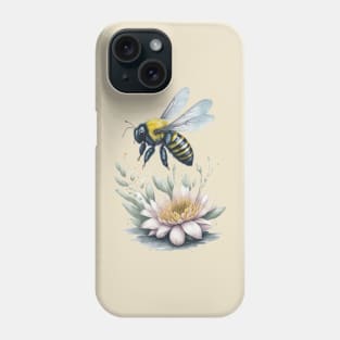 Bee around Flowers: Scattered Watercolor in Pastel Colors Phone Case