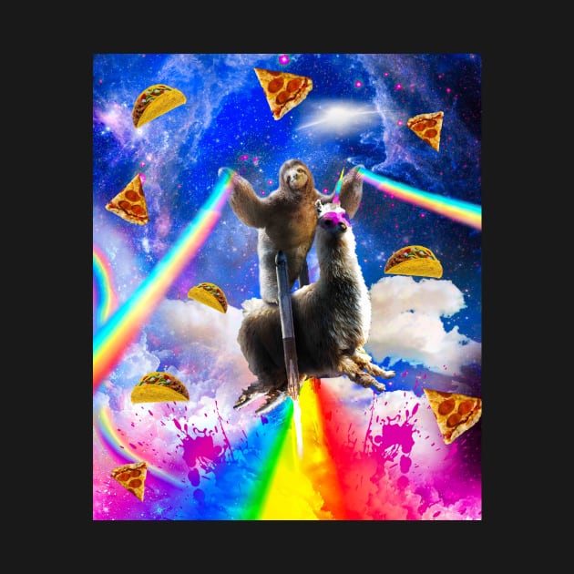 Rainbow Sloth Llama In Space, Pizza Taco by Random Galaxy