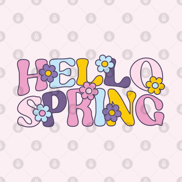 Hello Spring, Retro Flowers by Just a Cute World