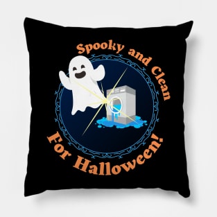 Spooky and Clean for Halloween - Cute Ghost Pillow