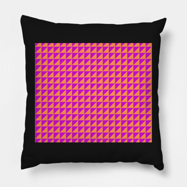 Orange and Pink Geometric Pattern Pillow by CraftyCatz