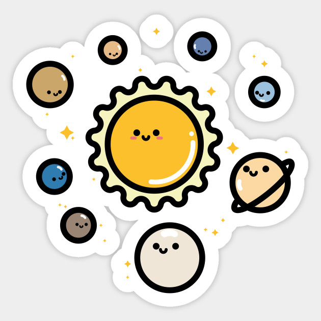 Cute planets - Solar System - Sticker | TeePublic