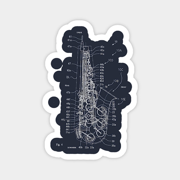 Saxophone 2 Magnet by blurryfromspace