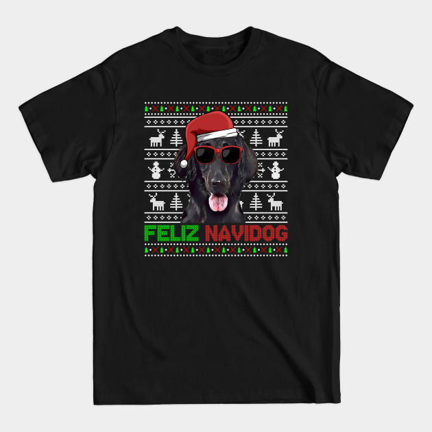 Disover Flat-Coated Retrievers Dog Feliz Navidog Funny Christmas - Flat Coated Retrievers Christmas Dog - T-Shirt