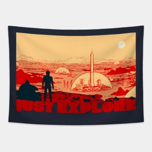 Just Explore Mars Space X Adventure Musk Mission Tapestry