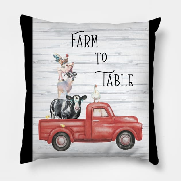 Farm Animal Family B2 Pillow by Jean Plout Designs