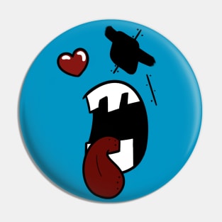 Cool pirate in love face Pin