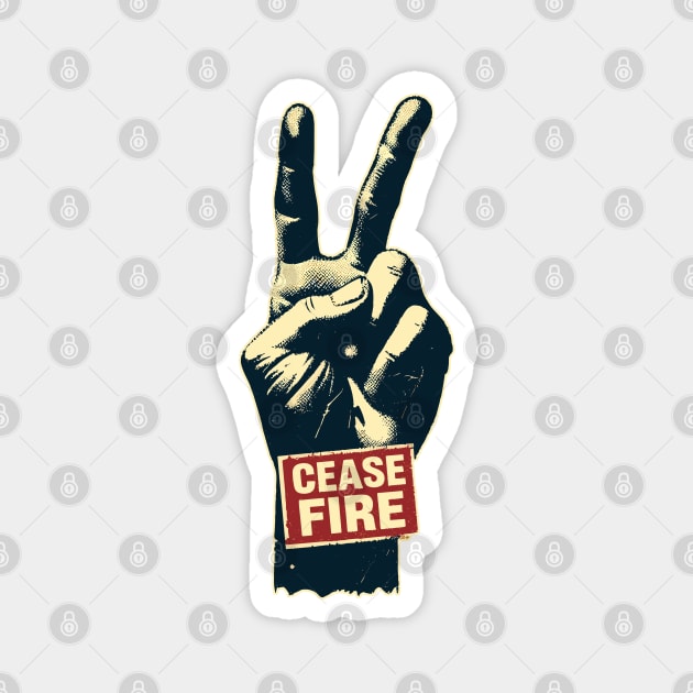 Peace and love Ceasefire Magnet by TomFrontierArt