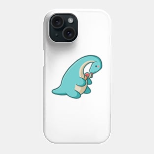 Cute dino eats ice cream, dinosaur Phone Case