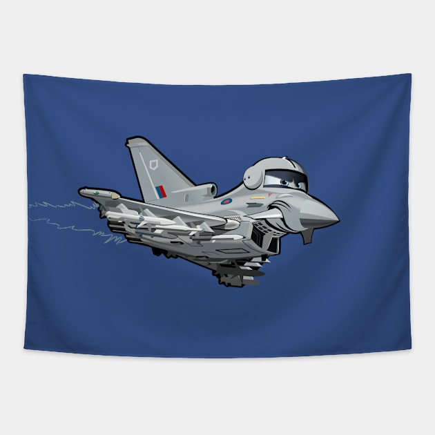 Cartoon Fighter Plane Tapestry by Mechanik