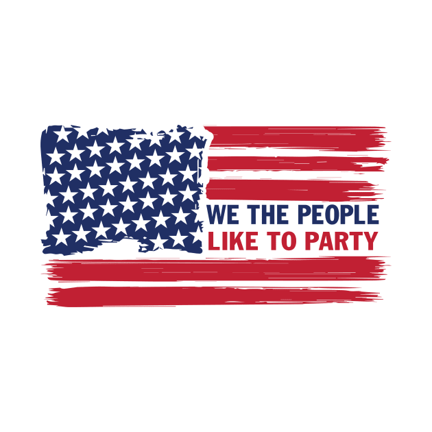 Mens We The People Like To Party American Flag Graphic by peskybeater