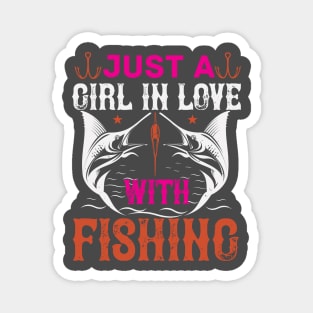 Girls Love Fishing Magnet