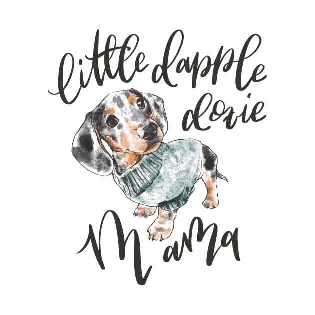 Little Dapple Doxie Mama Black Dapple by stuckyillustration