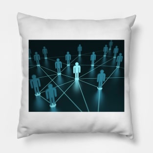 Human figures connected by lines, artwork (F009/7144) Pillow