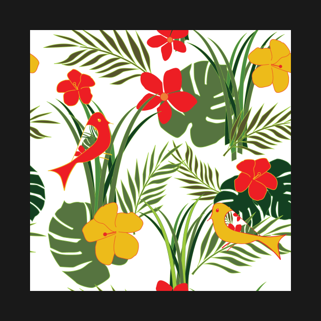 Tropical Birds and Foliage - pattern by whyitsme